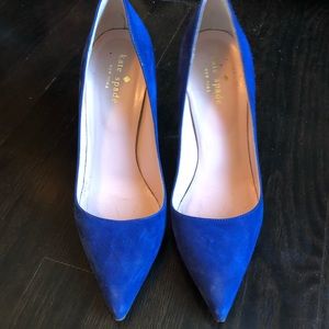 Kate Spade blue velvet pumps
